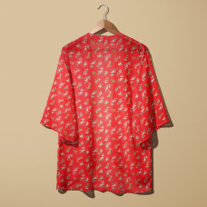 Тканина шифон креп букет червоний