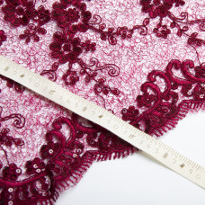 Тканина Гіпюр Галатея бургунді