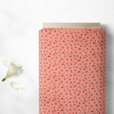 Тканина плательна штапель твіл принт V-212/3 прованс т/персик