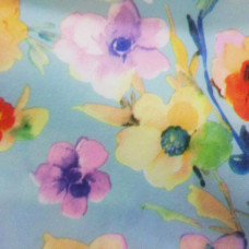 Тканина плательна супер софт V-173/2 польова квітка м'ята