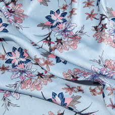 Тканина атлас креш Мірабелла блакитна