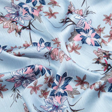 Тканина атлас креш Мірабелла блакитна