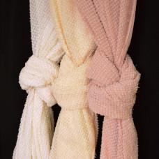 Тканина шифон з бахромою пудра