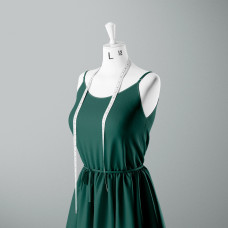 Тканина плательна штапель стрейч однотонний малахіт