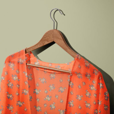 Тканина шифон принт троянда помаранч