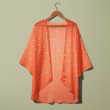 Тканина шифон принт троянда помаранч