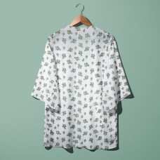 Тканина шифон принт троянда молоко зелений