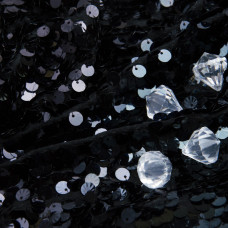 Тканина трикотаж з паєтками Ф'южин V-2/1 чорний