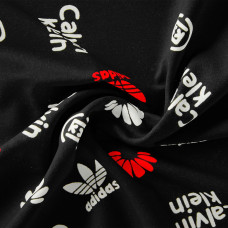 Тканина штапель Бренди Adidas червоний чорний
