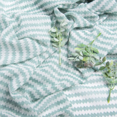 Тканина шифон принт зигзаг діагональ м'ята