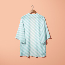 Тканина шифон принт зигзаг діагональ м'ята