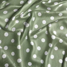 Тканина атлас шовк стрейч горошок папороть