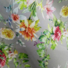 Тканина плательна супер софт V-180/2 Лілії сірі, Квітковий