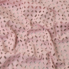 Тканина батист прошва з вишивкою натхнення пудра