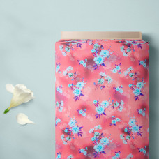 Тканина батист Digital принт Роуз корал