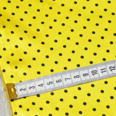 Тканина атлас Горохи асорти дрібний лимон