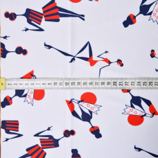 Тканина трикотаж Біфлекс з малюнком модниці білий