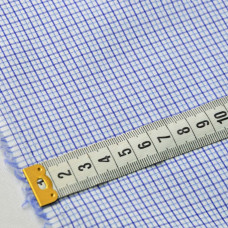 Тканина сорочкова клітка син/блакитний