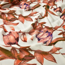 Тканина плательна Віскоза принт тюльпан фрез