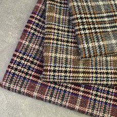 Тканина пальтова Гледіс Клітка бордо