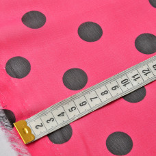 Тканина шифон Горохи асорти великі малина