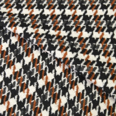 Тканина пальтова Лапка V-6/1 коричнева / чорно / біла