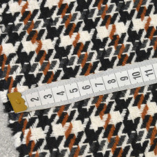 Тканина пальтова Лапка V-6/1 коричнева / чорно / біла