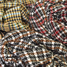 Тканина пальтова Лапка V-6/1 коричнева / чорно / біла