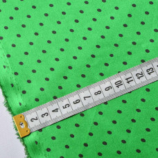 Тканина атлас Горохи асорті дрібний зелений
