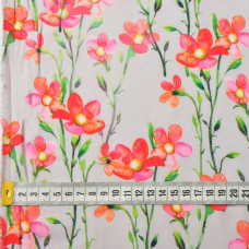 Тканина плательна супер софт льон квіточка корал
