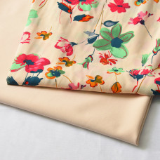 Тканина плательна Флора галявина беж