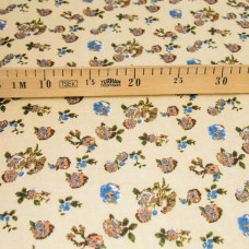 Тканина льон-бавовна Квіти беж