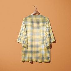 Тканина шифон принт клітина жовта