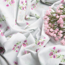 Тканина батист з малюнком Віола світло-сірий