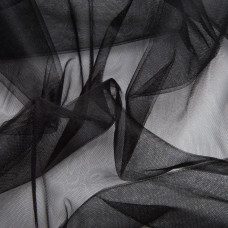 Тканина фатин євро 300 см 15 г/м2 фатин легка декоративна для суконь, костюмів, декору V-H52 чорна