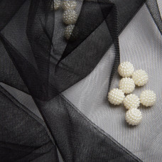 Тканина фатин євро 300 см 15 г/м2 фатин легка декоративна для суконь, костюмів, декору V-H52 чорна