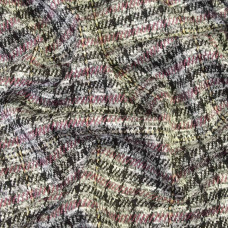 Тканина трикотаж жаккард Леонсія V-9/1 бордо/чорний/сірий