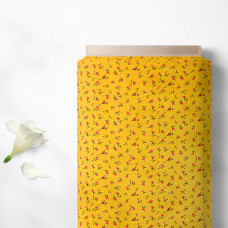 Тканина плательна штапель твіл принт V-212/1 прованс гірчиця