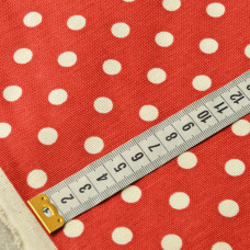 Тканина декоративна бавовняна Прем'єр Горох V-8 червоний