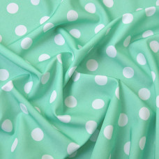 Тканина плательна Super soft Горохи бірюза