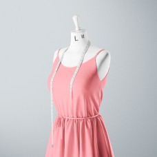 Тканина плательна штапель стрейч однотонна чайна троянда