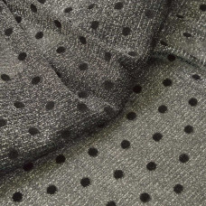 Тканина сітка металік з флоком горох