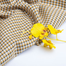 Тканина костюмна Клітка металік V-1/3 гірчиця/чорна