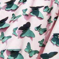 Тканина шифон Баттерфляй рожевий/т/сірий