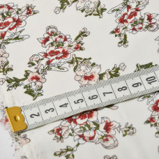 Тканина шифон із малюнком V-204/2 букетик білий