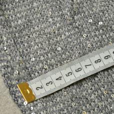 Тканина трикотаж в'язка паєтка сірий