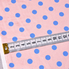 Тканина атлас Горошок рожева