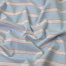 Тканина трикотаж смужка Spring блакитна/пудра