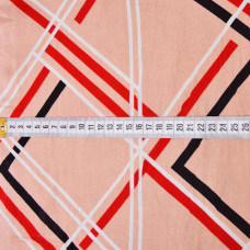 Тканина плательна штапель із малюнком Румба персик