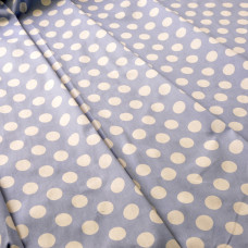 Тканина поплін стрейч Горох блакитний
